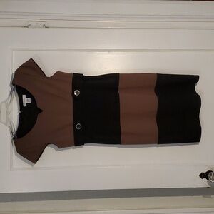 Liz Clayborn size 4 black and brown cap sleeve pencil skirt dress
